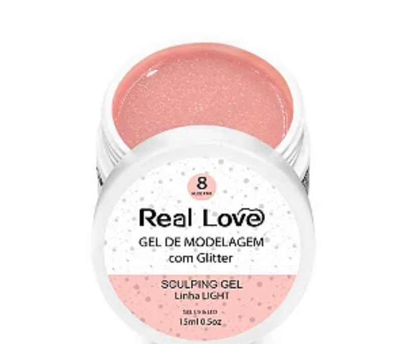 Gel Real LOVE com Glitter 15ml