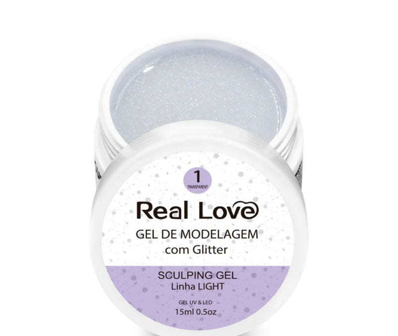 Gel Real LOVE com Glitter 15ml