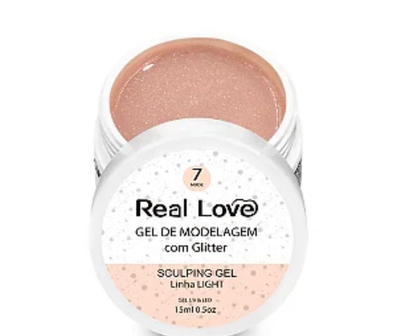 Gel Real LOVE com Glitter 15ml