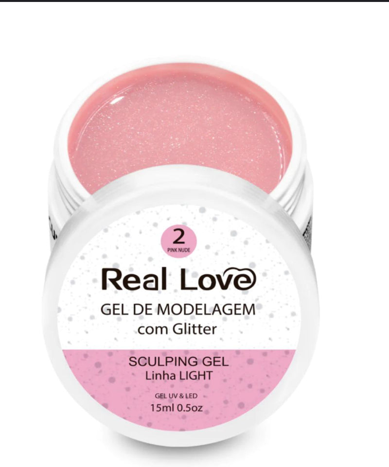 Gel Real LOVE com Glitter 15ml