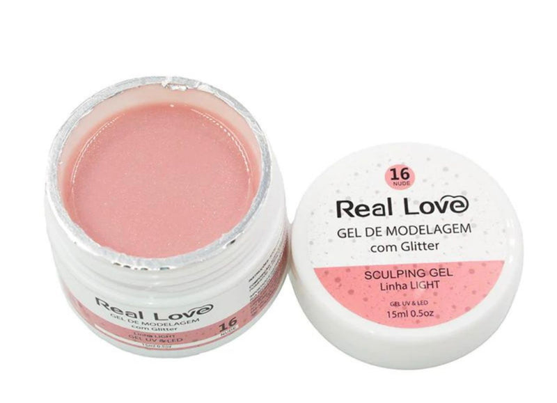 Gel Real LOVE com Glitter 15ml