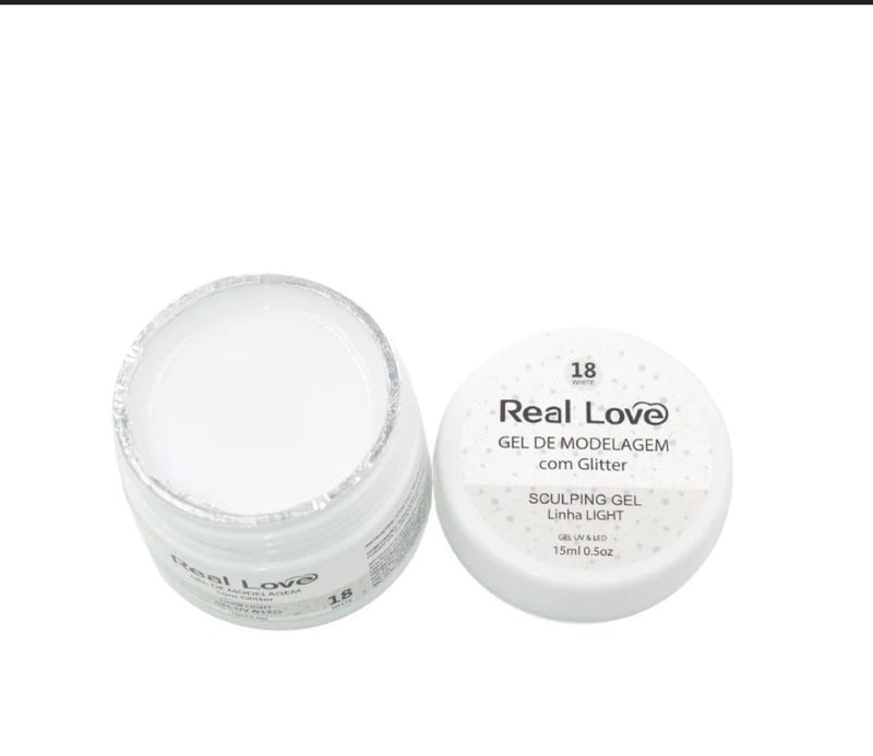 Gel Real LOVE com Glitter 15ml