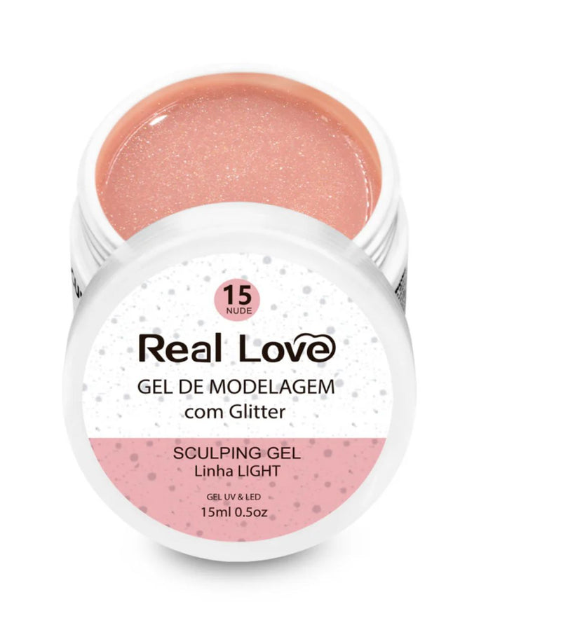 Gel Real LOVE com Glitter 15ml