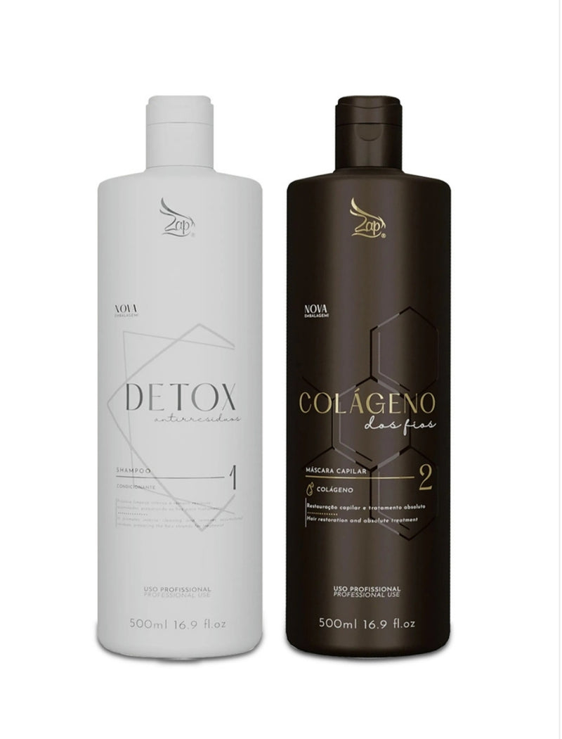 ALISADO Progresivo para el Cabello con Colágeno Zap 2x500ml/2x16.90 fl.oz"