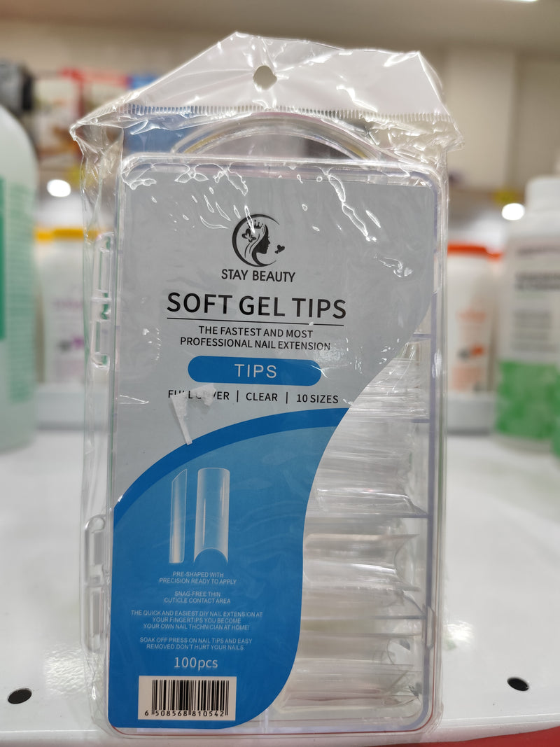 SOFT GEL TIPS transparentes x 100