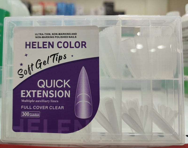 SOFT GEL TIPS TRASPARENTE HELEN COLOR x 300pcs