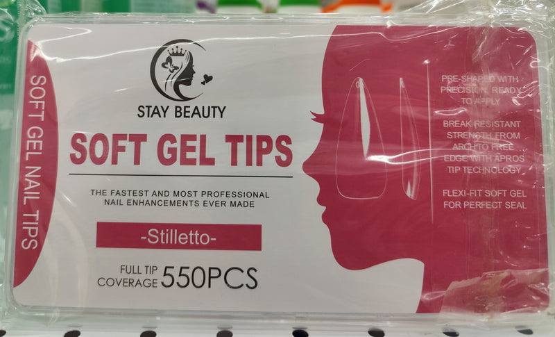 SOFT GEL TIPS Stilletto 550pcs