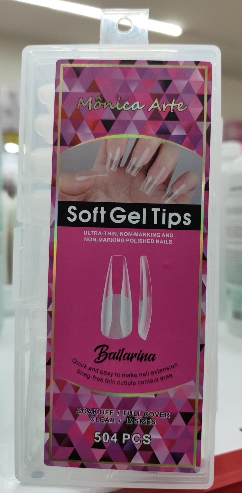 Uña Postiza Monica Arte Bailarina Soft Gel Tips 504 Unidades