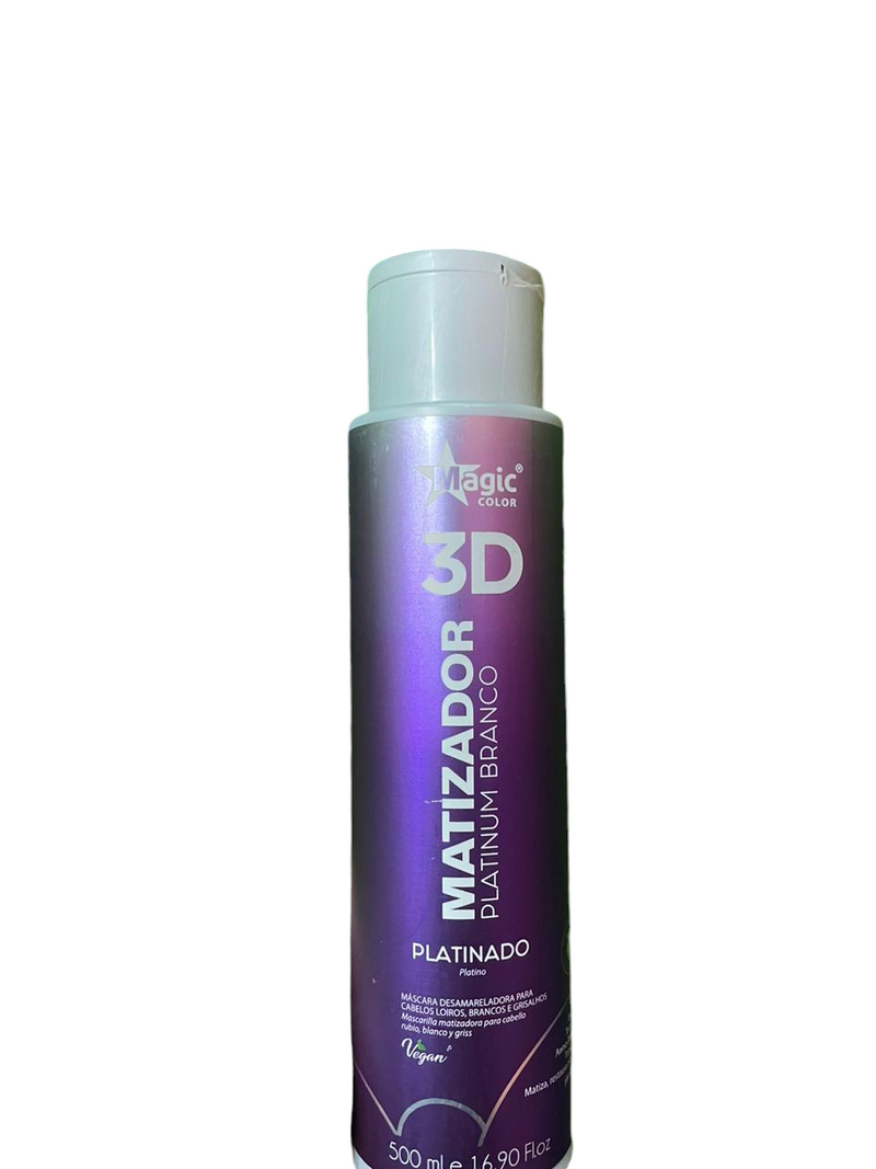 MATIZADOR MAGIC COLOR GLOSS 3D PLATINUM BRANCO - 500ML