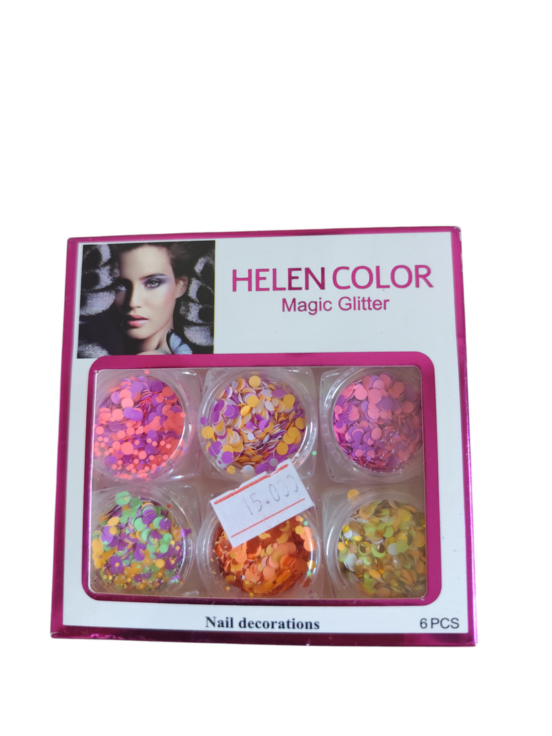 Kit Glitter Helen Color para uñas