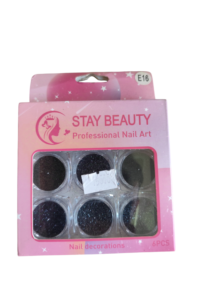 Kit 6 Glitter Encapsulado Para Uñas E6 - Stay Beauty |