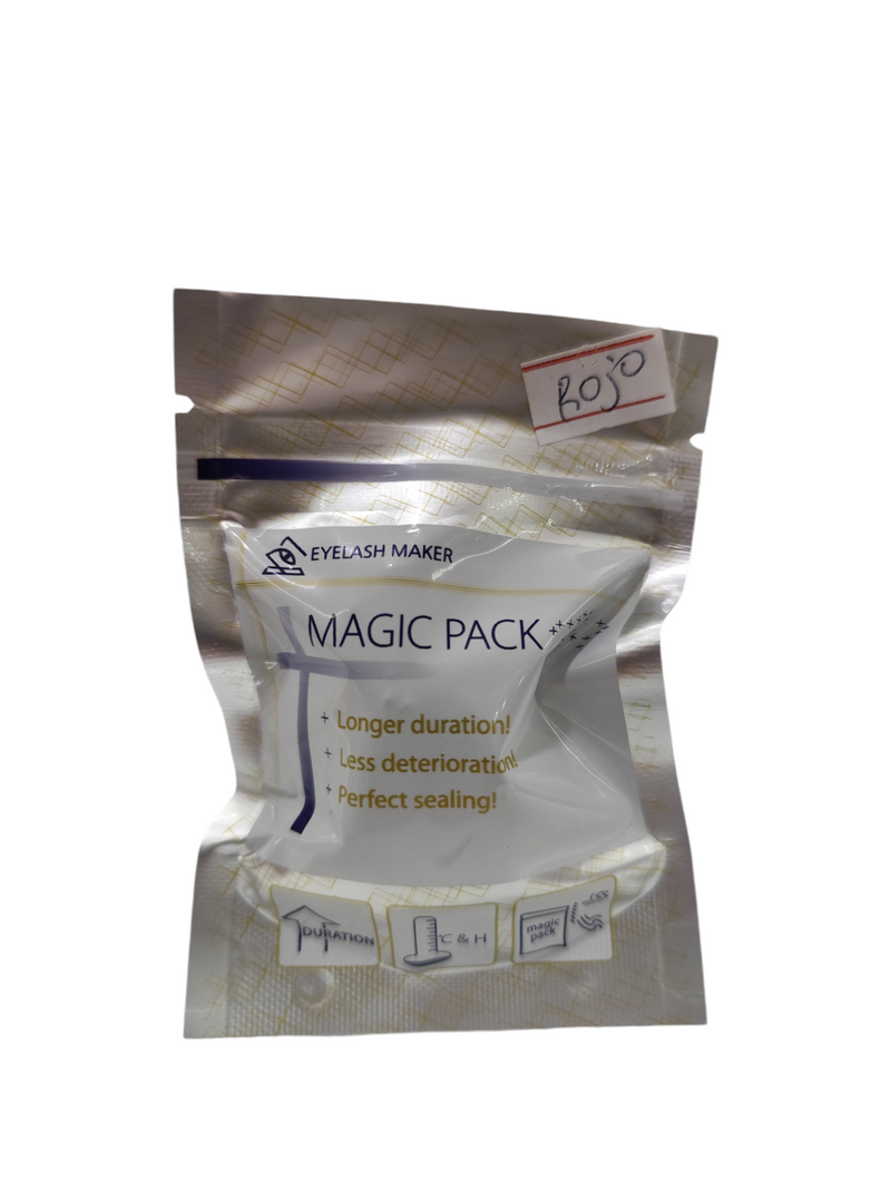 Pegamento para pestañas MAGIC PACK de larga duración, secado en 2 segundos, bajo olor, certificación Msds, duración de hasta 6 semanas, 3ml