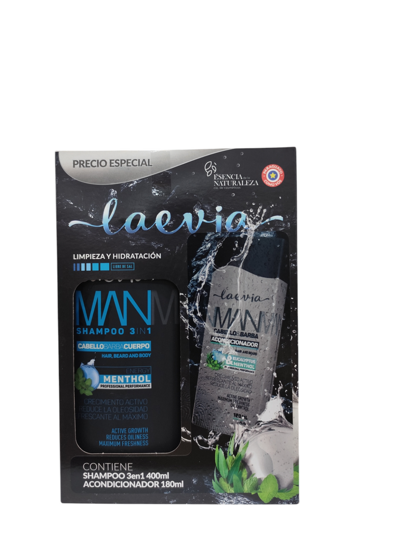 LAEVIA MAN SHAMPOO 400ml y acondicionador 180ml