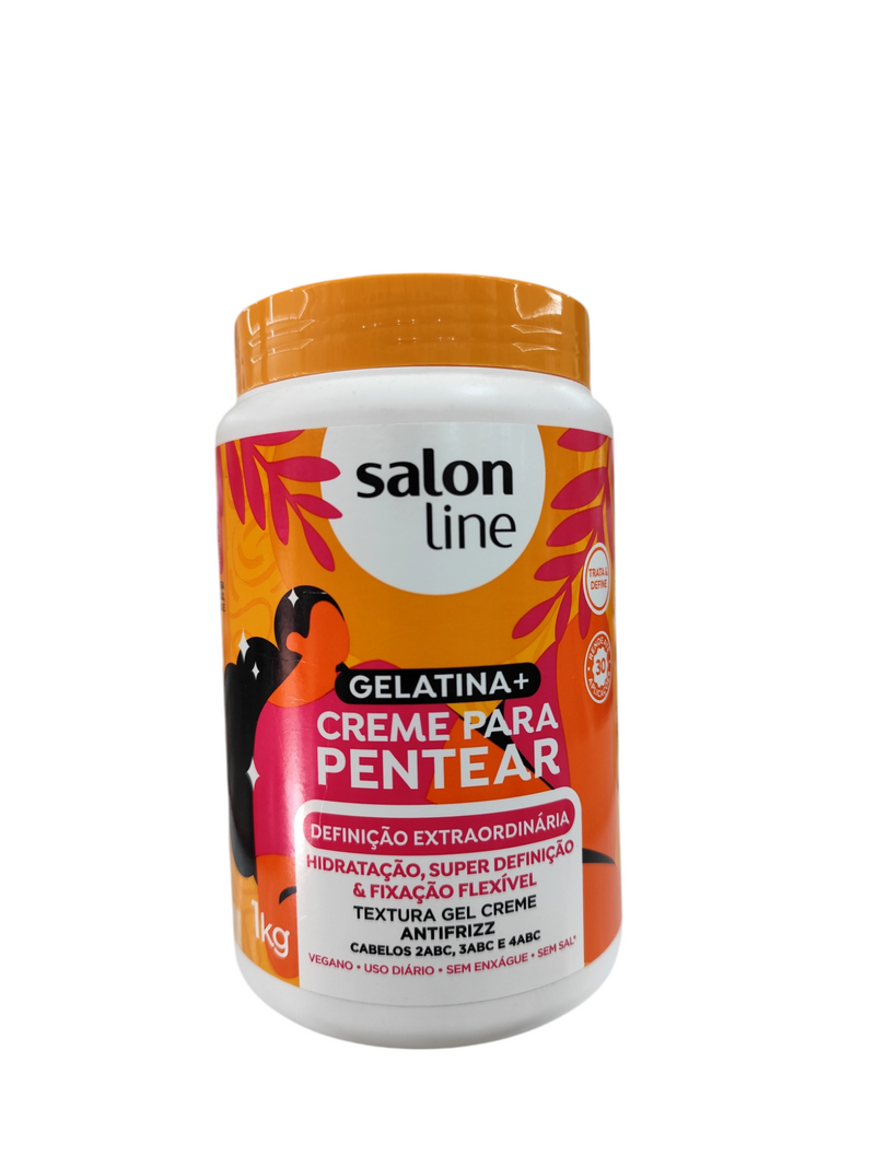 Salon Line Creme Para Peinar 1kg en diferentes efecto