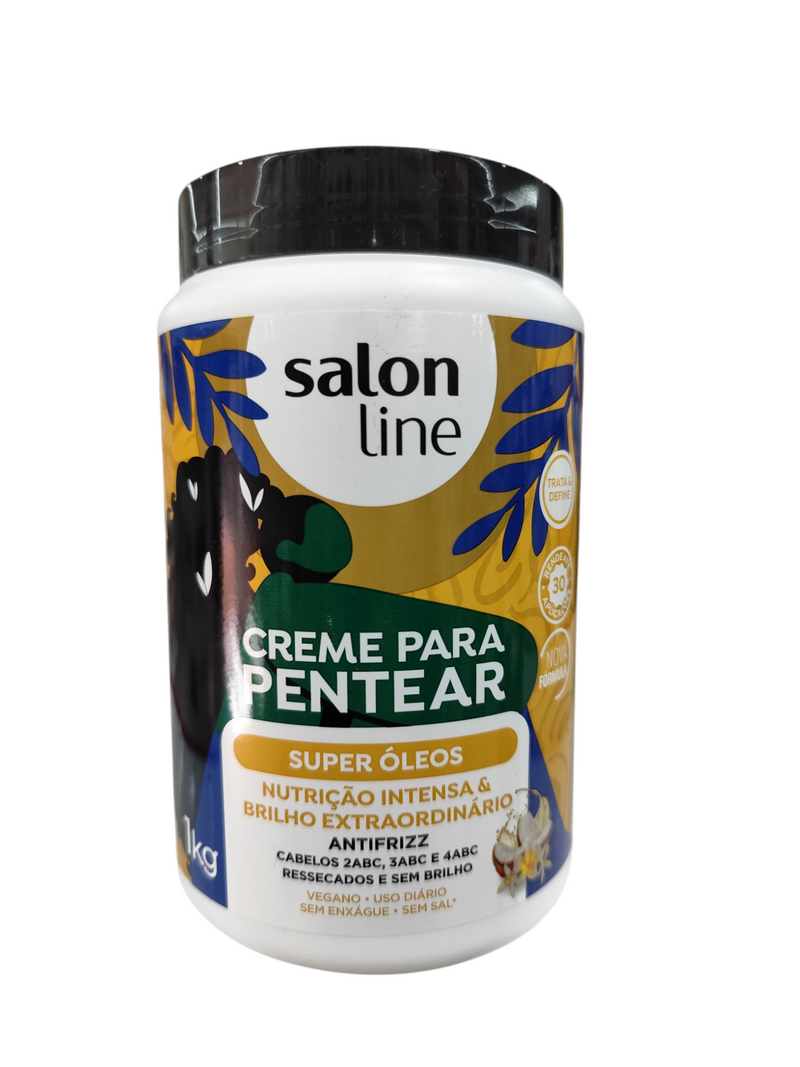 Salon Line Creme Para Peinar 1kg en diferentes efecto