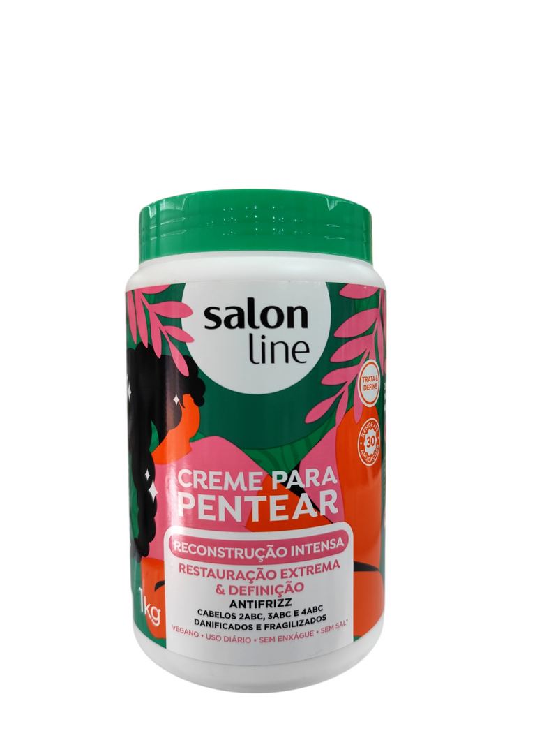 Salon Line Creme Para Peinar 1kg en diferentes efecto