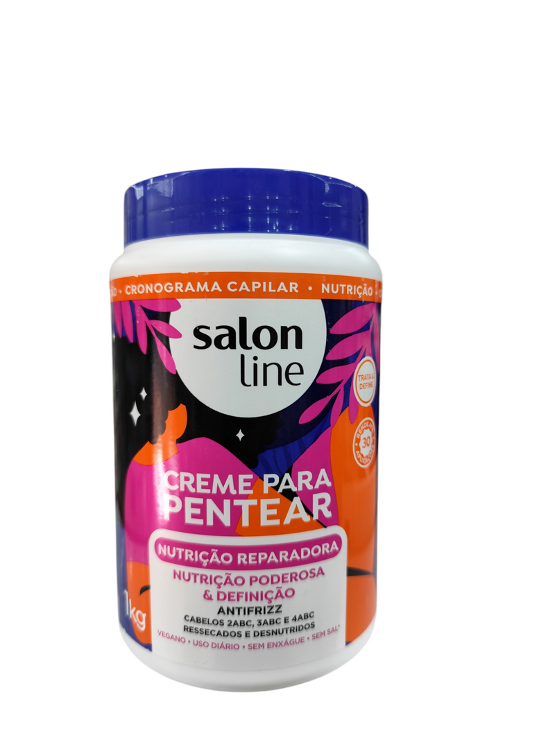 Salon Line Creme Para Peinar 1kg en diferentes efecto