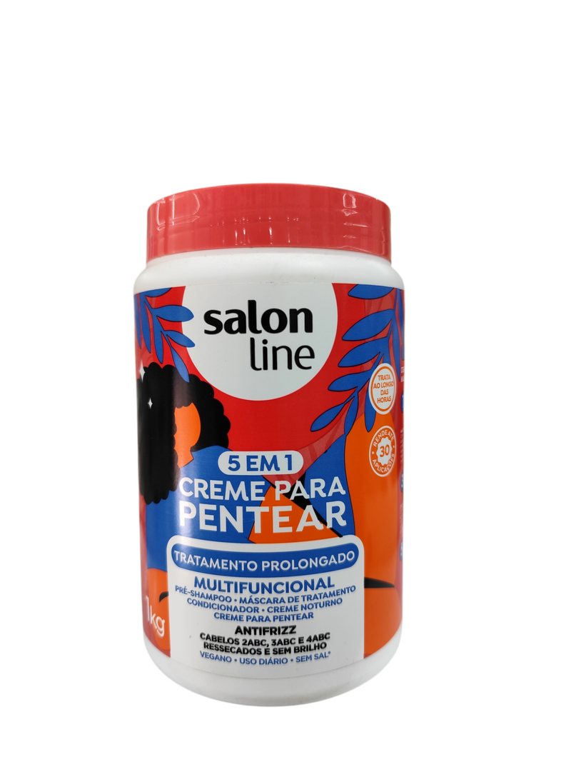 Salon Line Creme Para Peinar 1kg en diferentes efecto