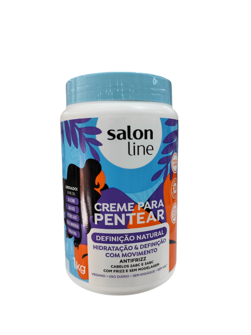 Salon Line Creme Para Peinar 1kg en diferentes efecto