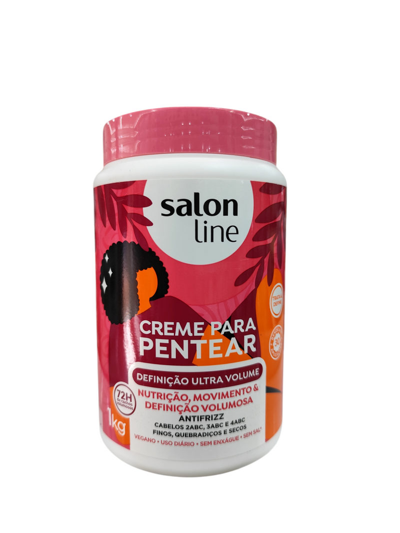 Salon Line Creme Para Peinar 1kg en diferentes efecto