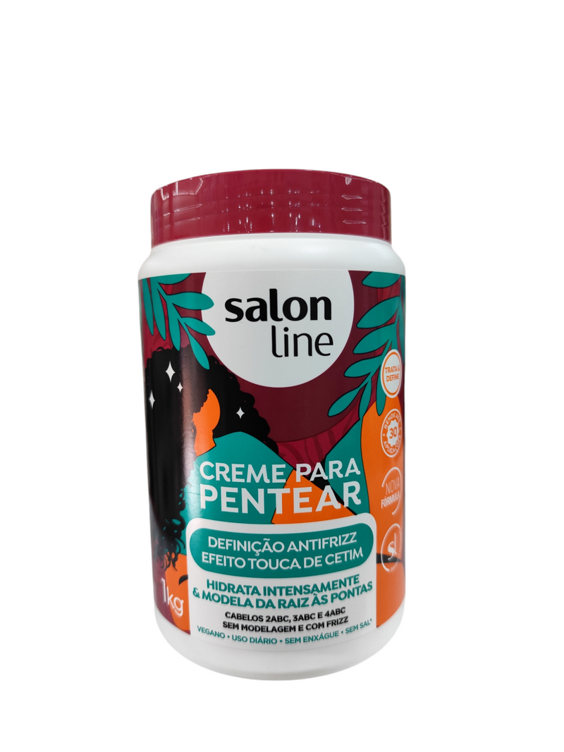 Salon Line Creme Para Peinar 1kg en diferentes efecto