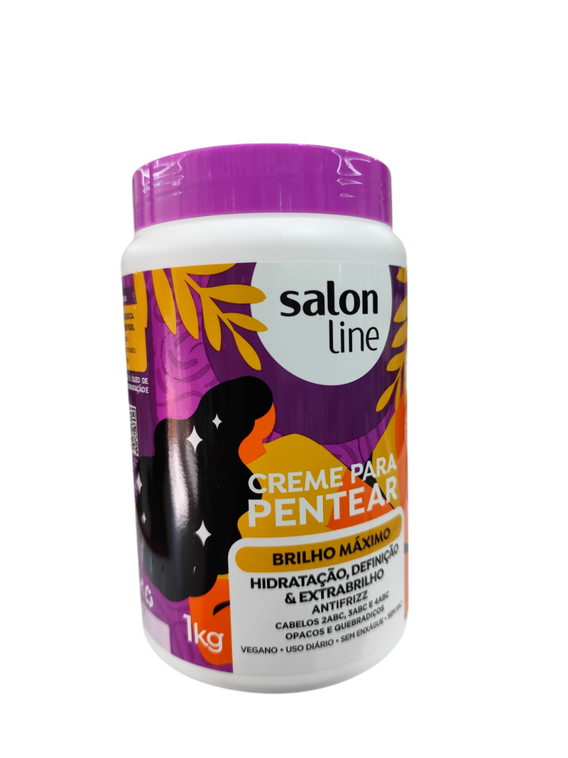 Salon Line Creme Para Peinar 1kg en diferentes efecto