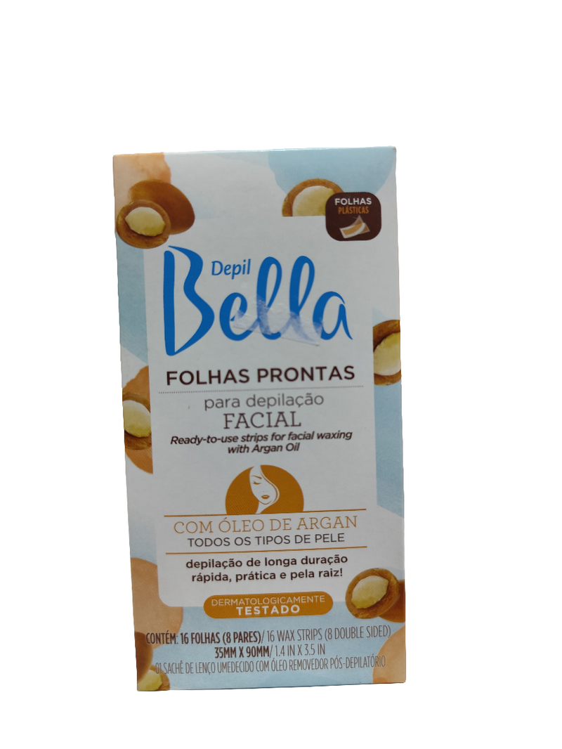 Hojas para Depilación Facial Depil Bella Miel con Aloe Vera - Argan Tradicional 16 Hojas 8 pares 35mm x 90mm