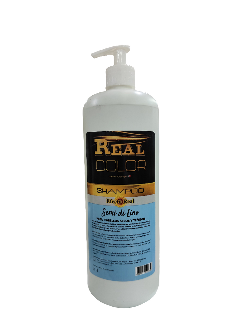 Shampoo Real Color 1lts keratina-ceramidas-semi de lino-Argan marroquí