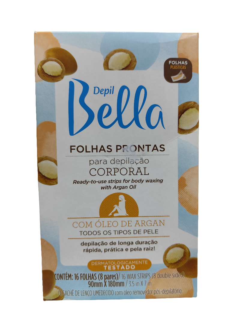 Hojas para Depilación Facial Depil Bella Miel con Aloe Vera - Argan Tradicional 16 Hojas.8 pares 90mm x 180mm