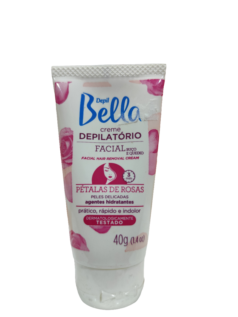 Depil Bella crema depilatoria Facial, Aloe Vera  pétalos de Rosa 40G