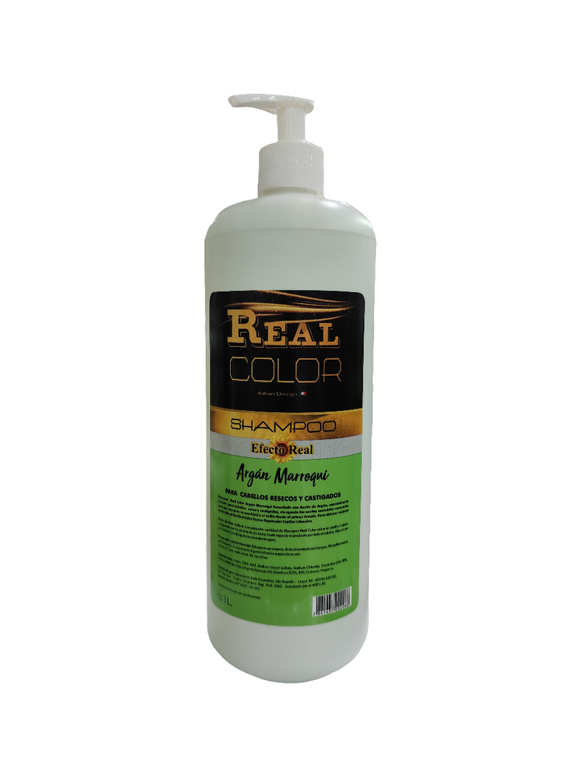 Shampoo Real Color 1lts keratina-ceramidas-semi de lino-Argan marroquí