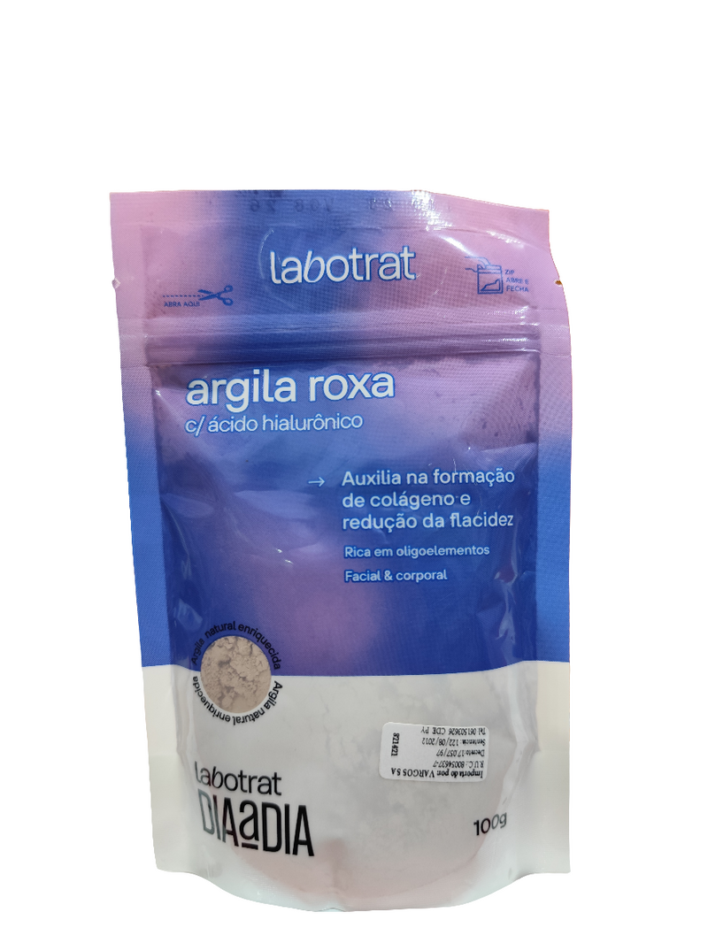 Argila roxa + Ácido Hialurónico Labotrat - 100g