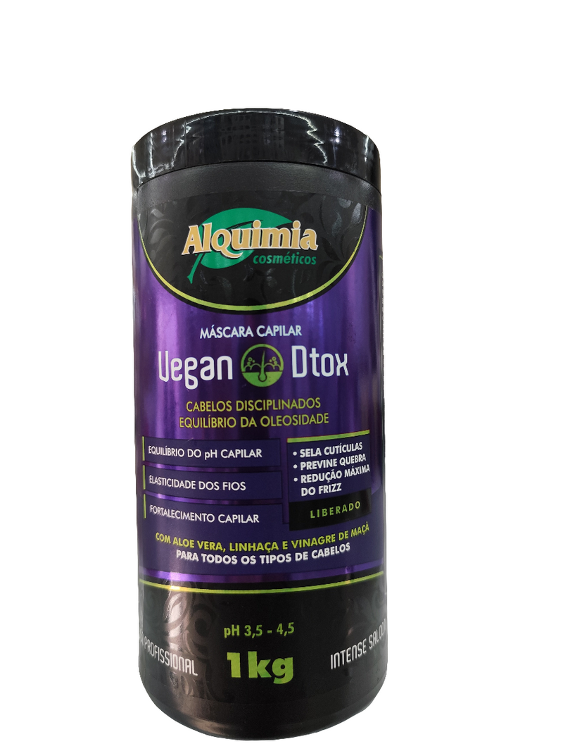 Máscara Capilar Vegan Dtox 1 Kg Alquimia Cosméticos