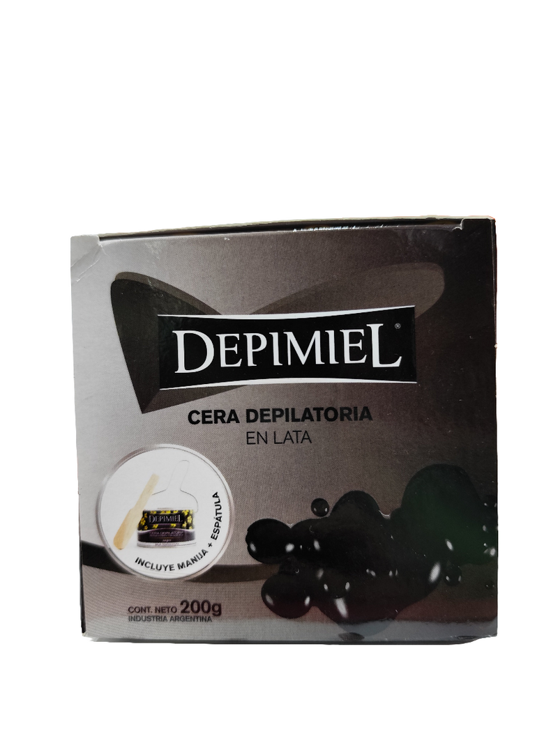 Depimiel Cera Depilatoria Negra Kit lata 200g