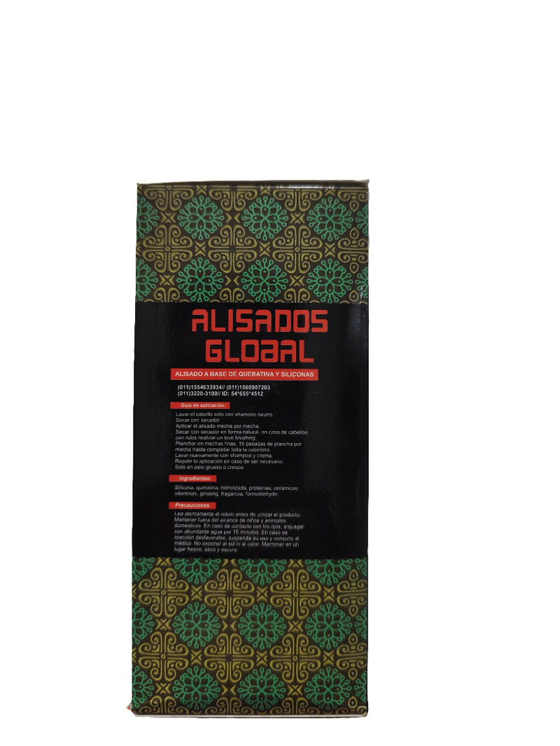 ALISADOS GLOBAL ALISADO A BASE DE KERATINA Y SILICONAS efecto espejo