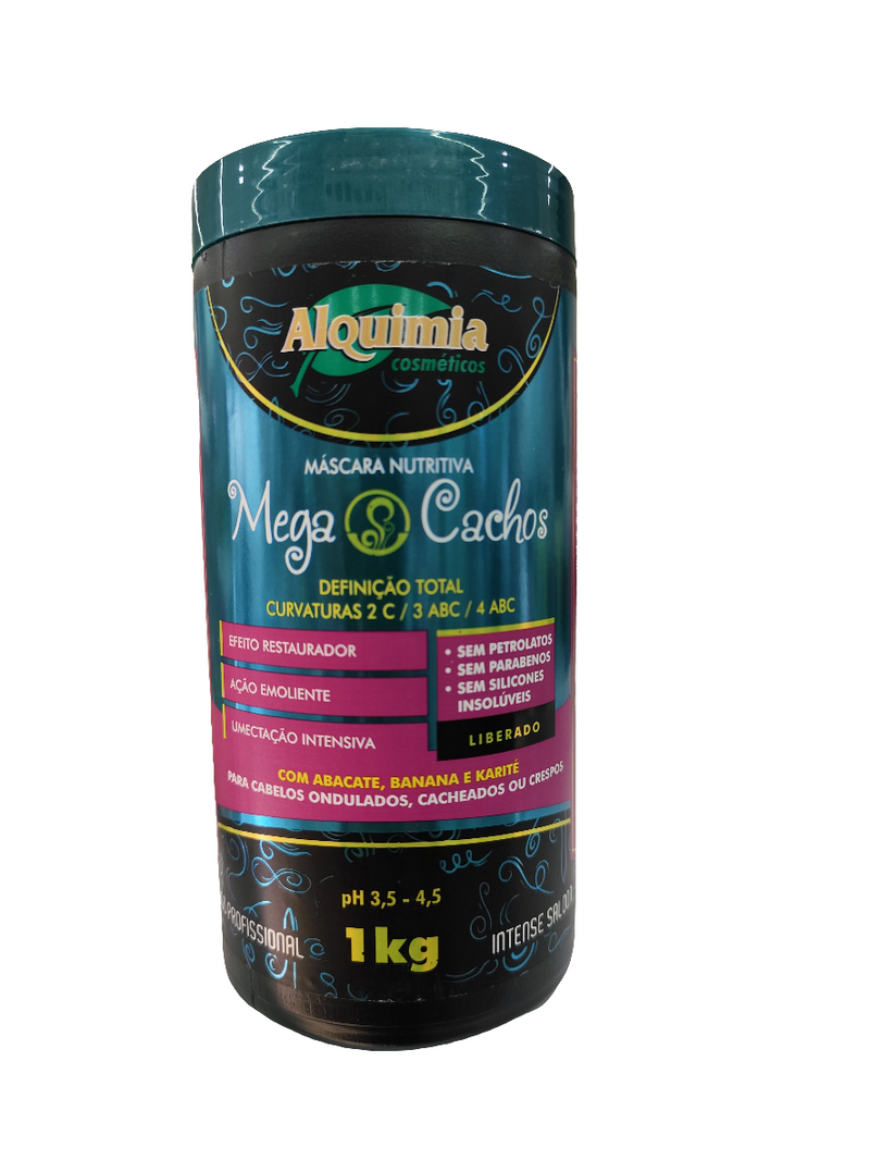 Máscara Capilar Nutritiva Mega Cachos 1 Kg Alquimia Cosméticos